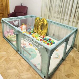 საბავშვო სათამაშო სივრცე მანეჟი 120*180 აქსესუარებით Baby Playpen With Accessories