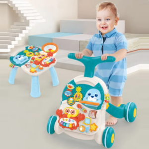 3-1 ში საბავშვო ვოლქერი, განმავითარებელი მაგიდა და დაფა 3 in 1 Baby Walker and Activity Table and Board